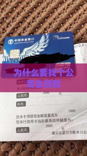 为什么要找个公司去贷款