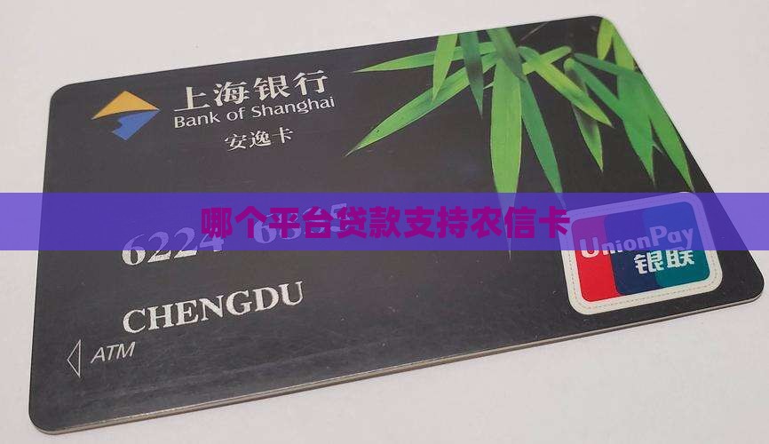 哪个平台贷款支持农信卡