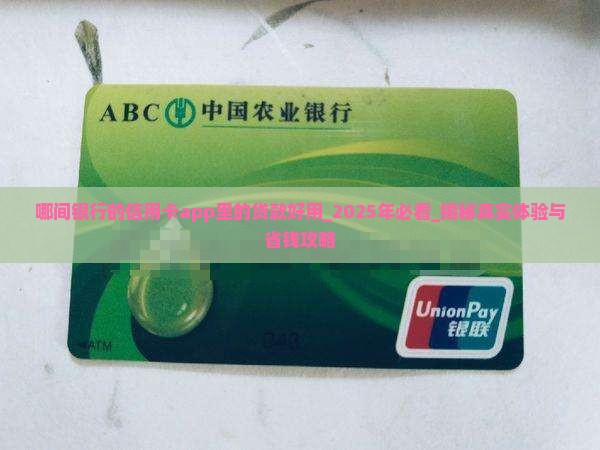 哪间银行的信用卡app里的贷款好用