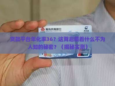 贷款平台年化率36