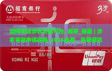 如何申请涉农贷款平台