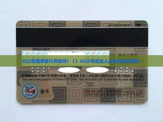 分公司能拿银行贷款吗