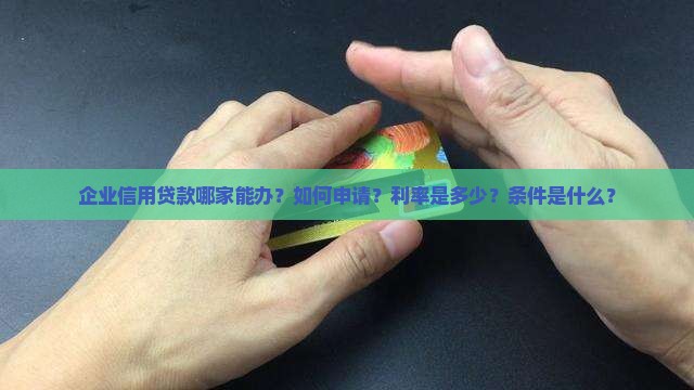 企业信用贷款哪家能办？如何申请？利率是多少？条件是什么？