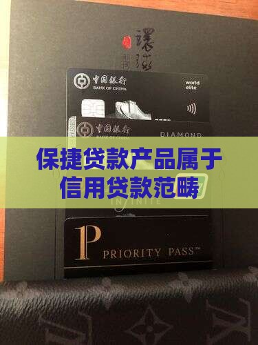 保捷贷款产品属于信用贷款范畴