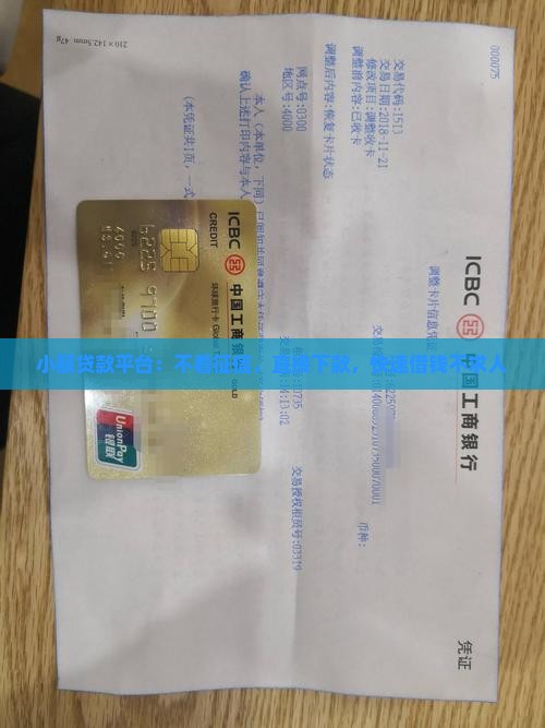 小额贷款平台：不看征信，直接下款，快速借钱不求人
