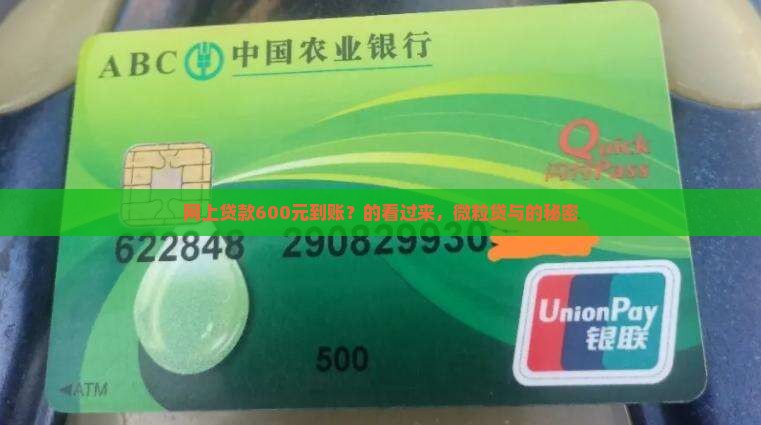 网上贷款600元到账？的看过来，信用卡与的秘密
