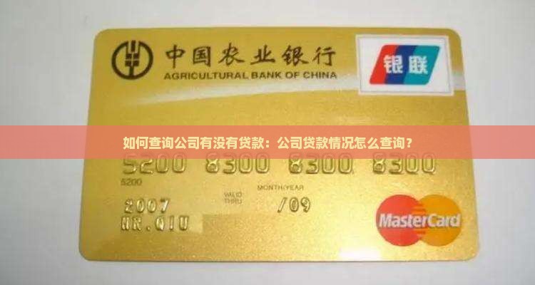 如何查询公司有没有贷款：公司贷款情况怎么查询？
