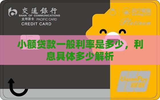 小额贷款一般利率是多少，利息具体多少解析