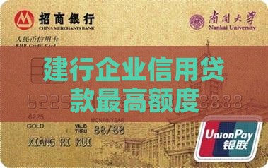 建行企业信用贷款最高额度