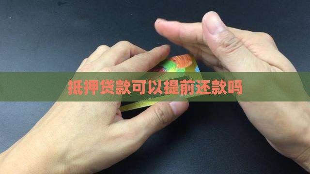 抵押车贷款能提前还款吗