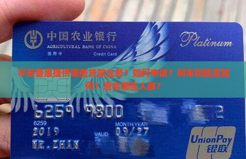 平安普惠各种贷款业务