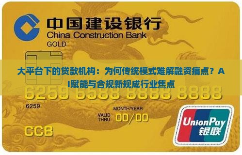 大平台下的贷款机构