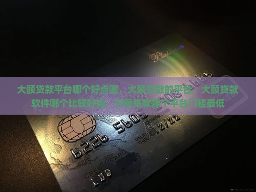 大额贷款平台哪个好点