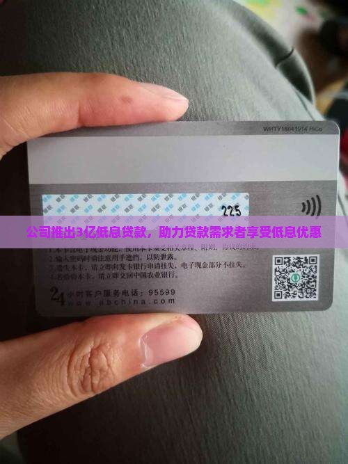 3亿低息贷款是什么公司