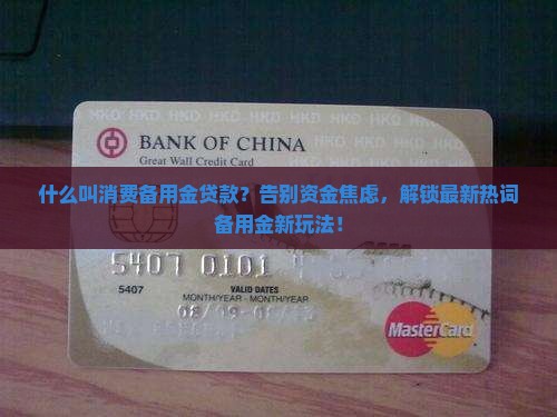 什么叫消费备用金贷款