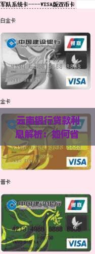 云南银行贷款利息