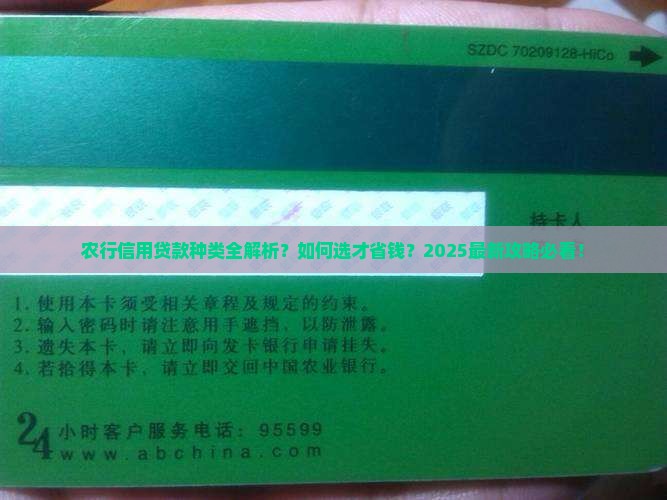 农行的信用贷款种类