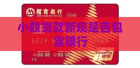 小额贷款新规包含银行吗