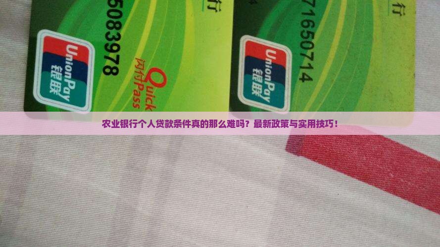 农业银行个人贷款条件