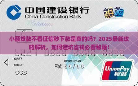 小额贷款不看征信秒下款