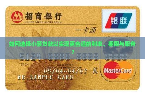 如何选择小额贷款以实现更合适的利率、期限与服务？