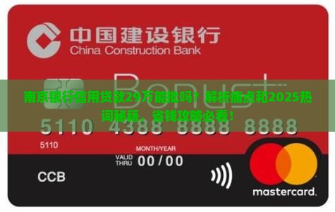 南京银行信用贷款29万