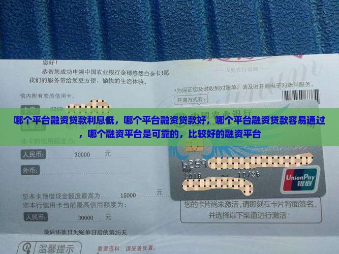 哪个平台融资贷款