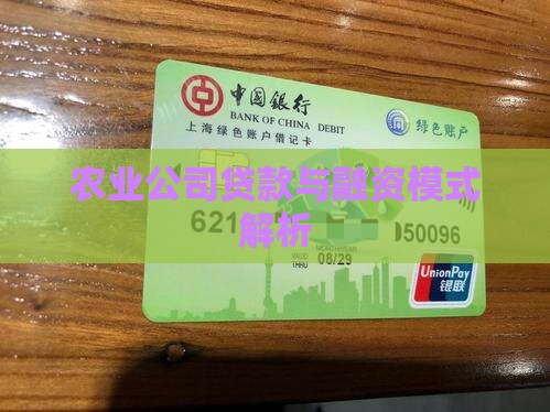 农业公司贷款与融资模式解析