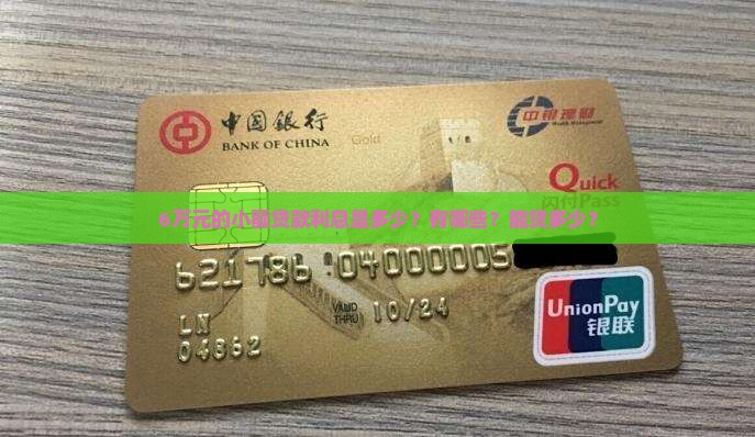 6万元的小额贷款利息是多少？有哪些？能贷多少？