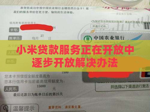 小米贷款服务正在开放中逐步开放解决办法