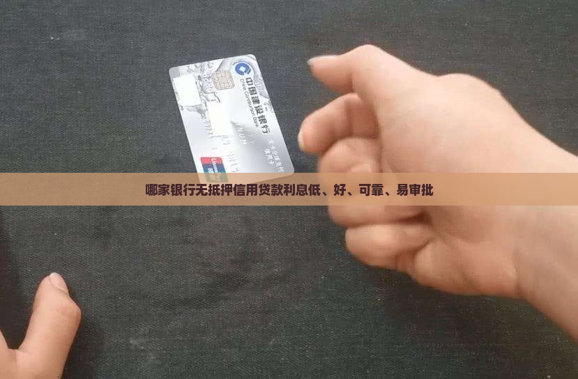 哪家银行无抵押信用贷款利息低、好、可靠、易审批