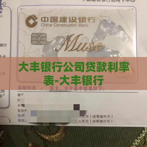 大丰银行公司贷款利率表-大丰银行