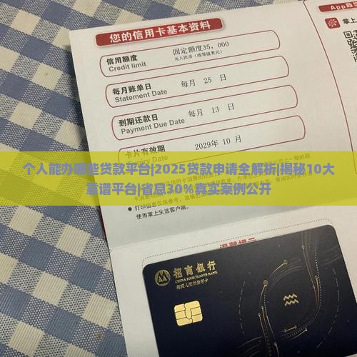 个人能办哪些贷款平台