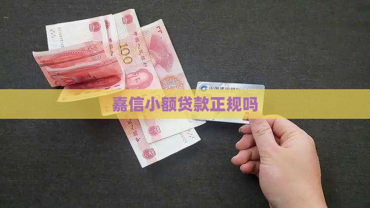 嘉信小额贷款正规吗