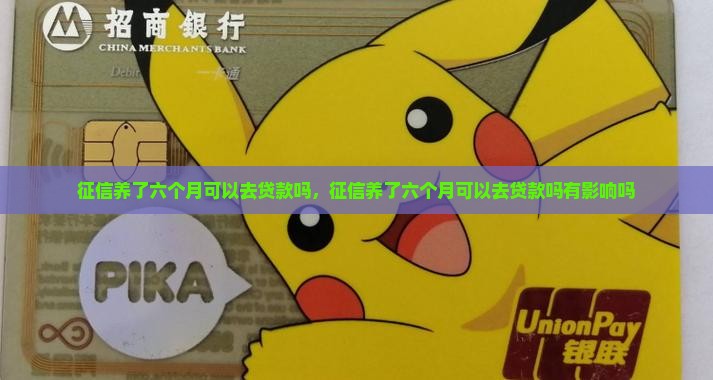 征信养了六个月可以去贷款吗