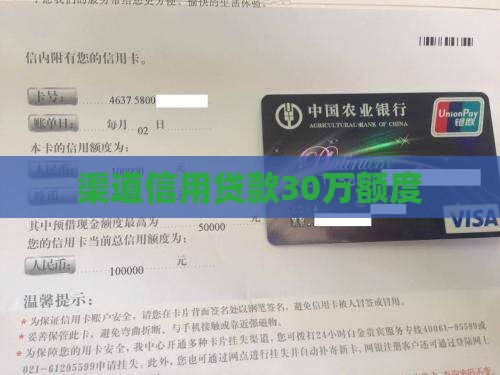 渠道信用贷款30万额度