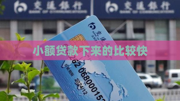小额贷款下来的比较快