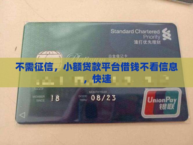 不需征信，小额贷款平台借钱不看信息，快速