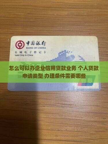 怎么可以办信用贷款业务