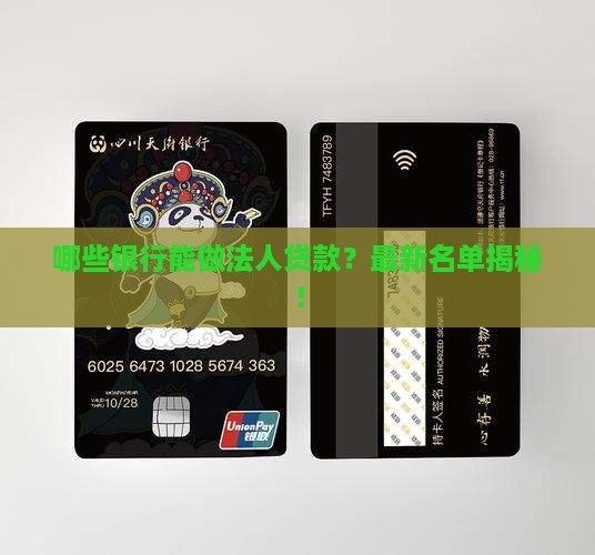 哪些银行能做法人贷款