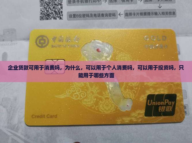 企业贷款可用于消费吗