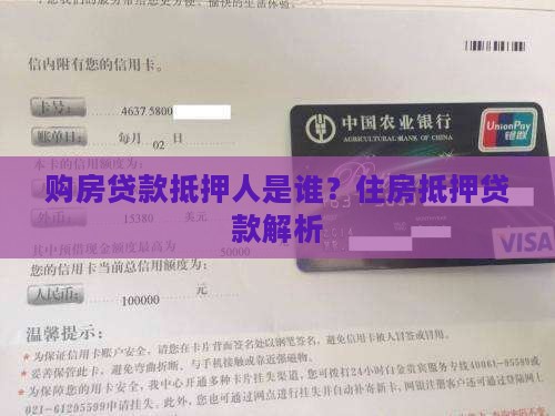 购房贷款谁是抵押人