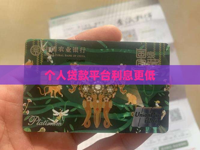个人贷款平台利息便宜