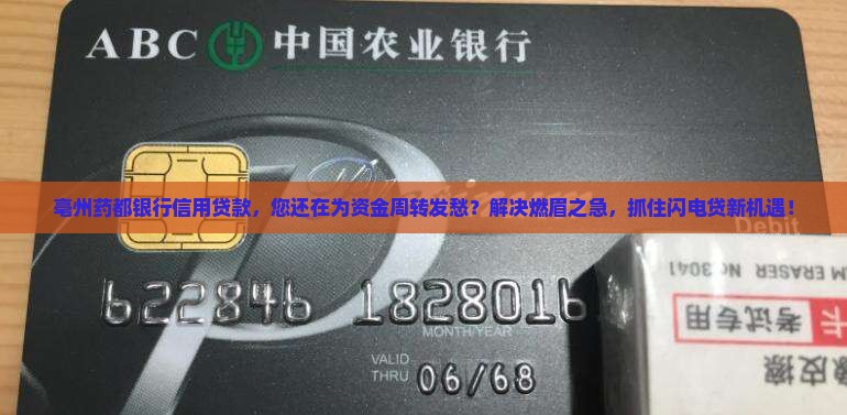 亳州药都银行信用贷款