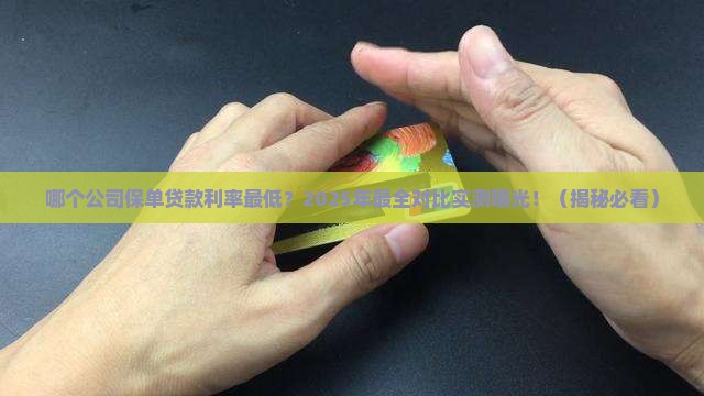 保单贷款利率最低的公司