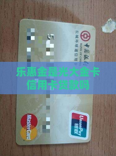 乐惠金是信用卡贷款吗