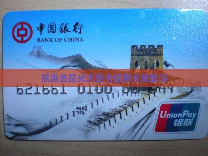 乐惠金是信用卡贷款吗
