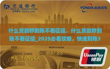 什么贷款秒到账不看征信