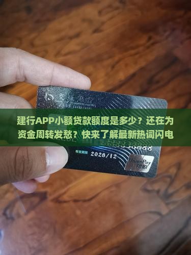 建行app小额贷款额度