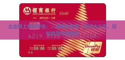 企业法人网上贷款平台
